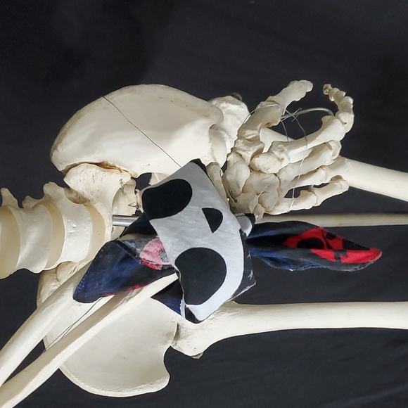 VTG Hot Topic Skelanimals Kit The Cat Square Bandana Scarf Accessory Sz 20"x 20" - Picture 16 of 16